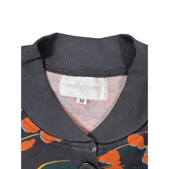 Corey Lynn Calter Womens Size Medium Orange Rust Leopard Cardigan Button Front - Picture 5 of 9